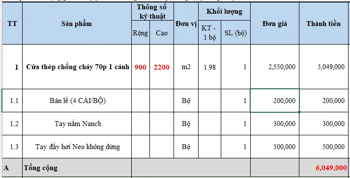 Giá Cửa Thép Chống Cháy Tại TP HCM &#8211; Có Kiểm Định